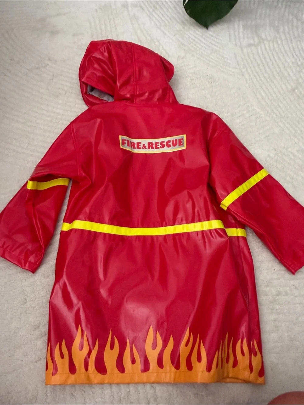 Kidorable Red & Yellow Firefighter Kids Raincoat with Hood